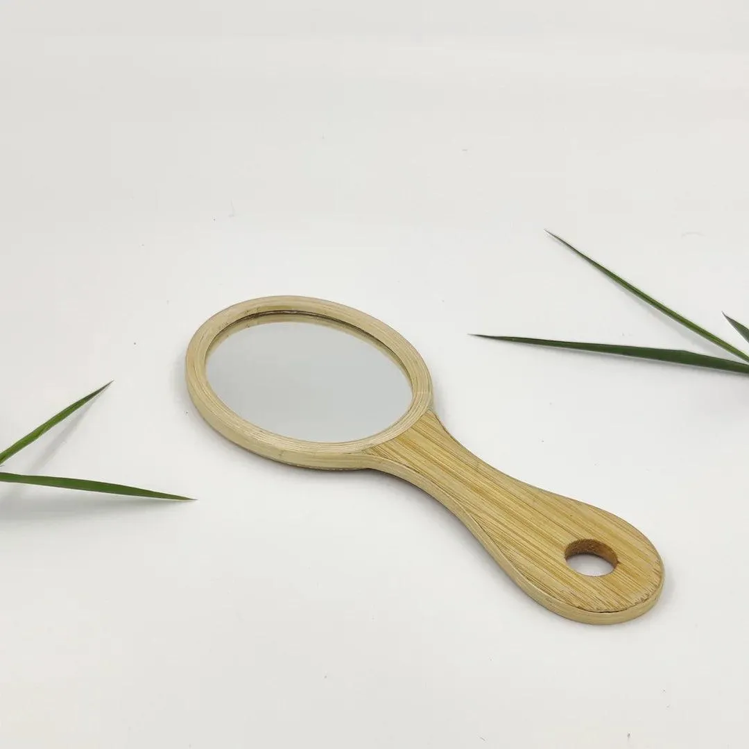 Storoot Bamboo hand mirror for hand bag