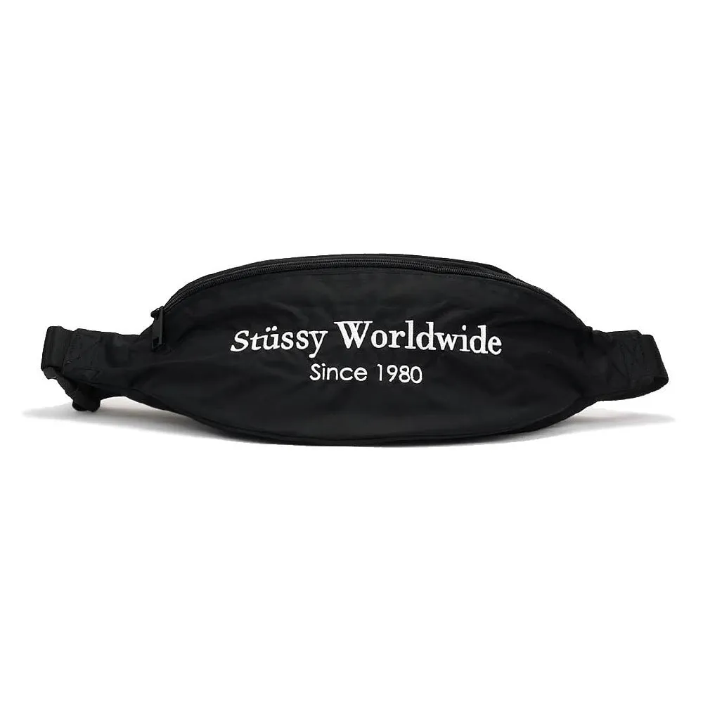 Stussy Emblem Oversize Waist Bag Black