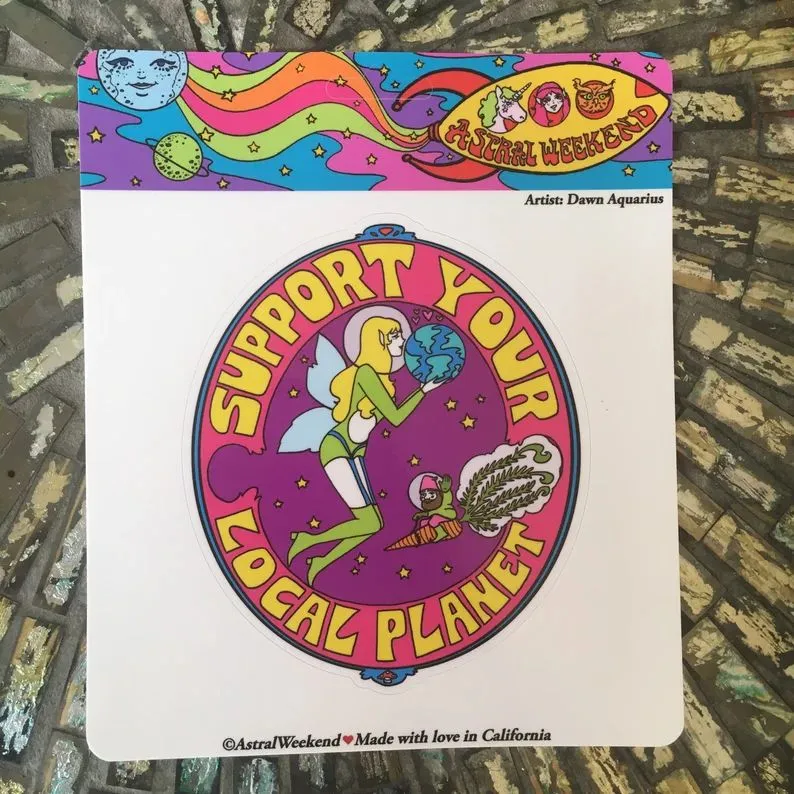 Support Your Local Planet Vinyl Sticker | 3"