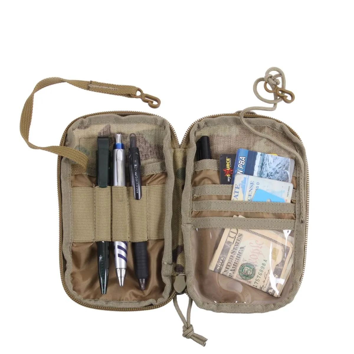 Tactical MOLLE EDC Wallet and Phone Pouch Multicam