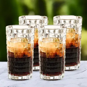 The Better Home Zest Whiskey Glasses Set of 4 (320ml Each) | Lead Free Neat Whiskey Glass | Heavy Bottom Drinking Glass | Crystal Glass for Bar Home | Glass for Drinks | Cocktail Glasses