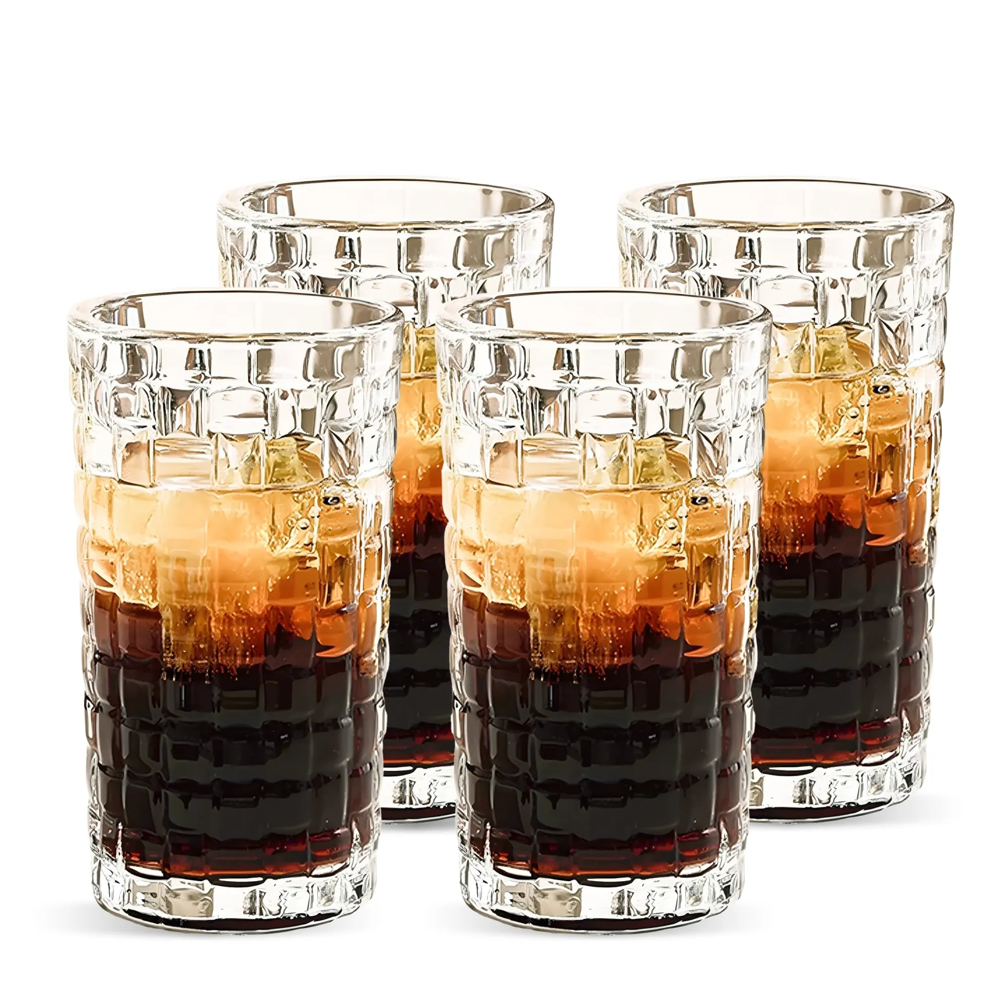 The Better Home Zest Whiskey Glasses Set of 4 (320ml Each) | Lead Free Neat Whiskey Glass | Heavy Bottom Drinking Glass | Crystal Glass for Bar Home | Glass for Drinks | Cocktail Glasses