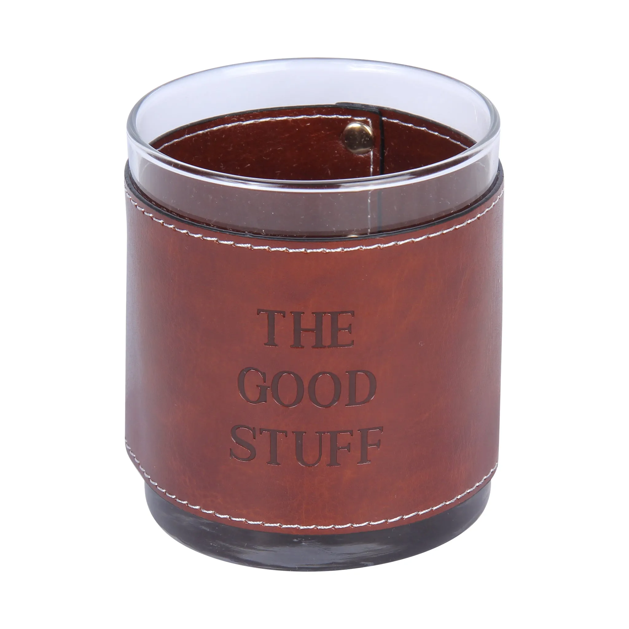 The Good Stuff Faux Leather Rocks Glass