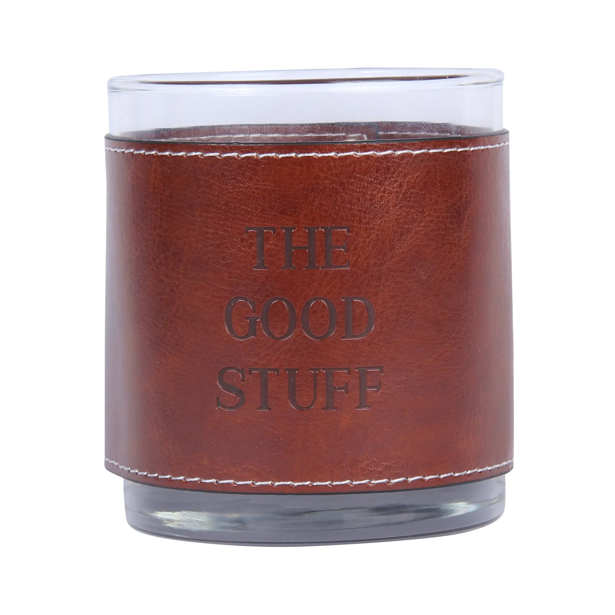 The Good Stuff Faux Leather Rocks Glass