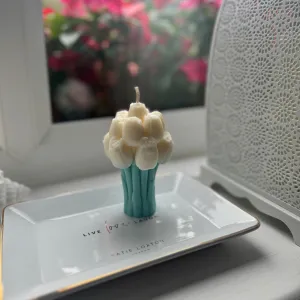 Tulip Bouquet Sculpture Soy Wax Scented  Candle | Floral Home Decor | Luxury Gifts