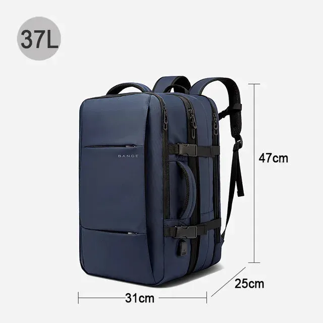 Unisex Travel Expandable USB Large Capacity Waterproof Backpack