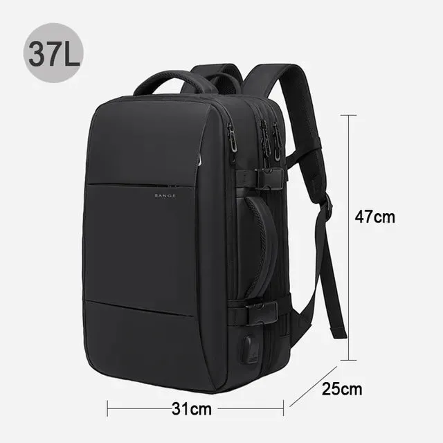 Unisex Travel Expandable USB Large Capacity Waterproof Backpack