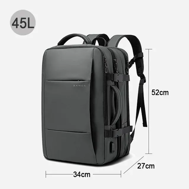 Unisex Travel Expandable USB Large Capacity Waterproof Backpack