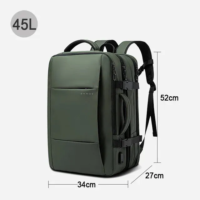 Unisex Travel Expandable USB Large Capacity Waterproof Backpack