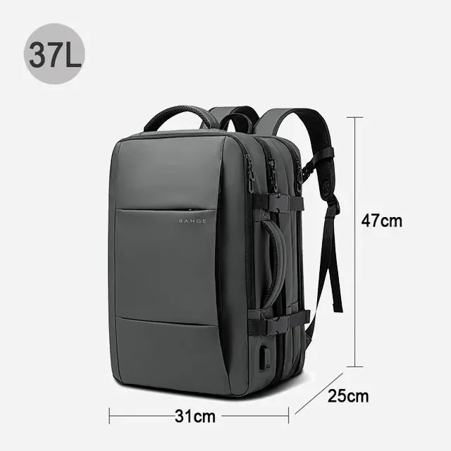 Unisex Travel Expandable USB Large Capacity Waterproof Backpack