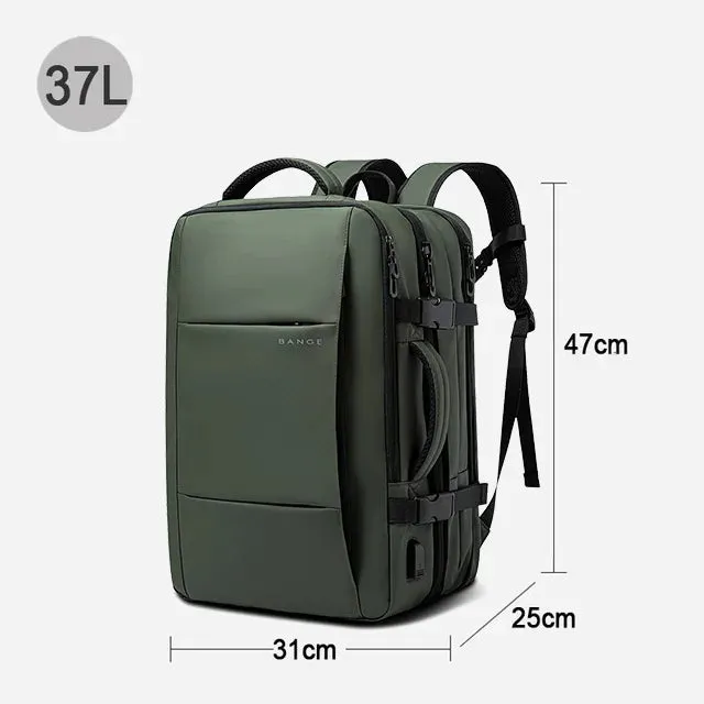 Unisex Travel Expandable USB Large Capacity Waterproof Backpack