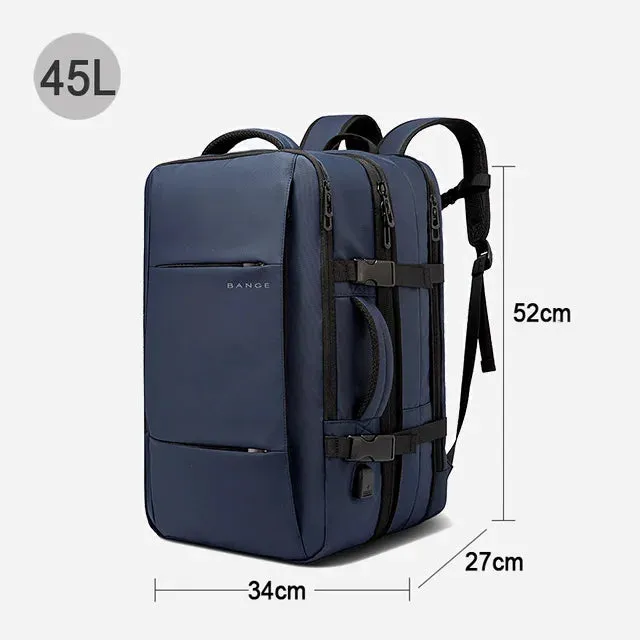 Unisex Travel Expandable USB Large Capacity Waterproof Backpack