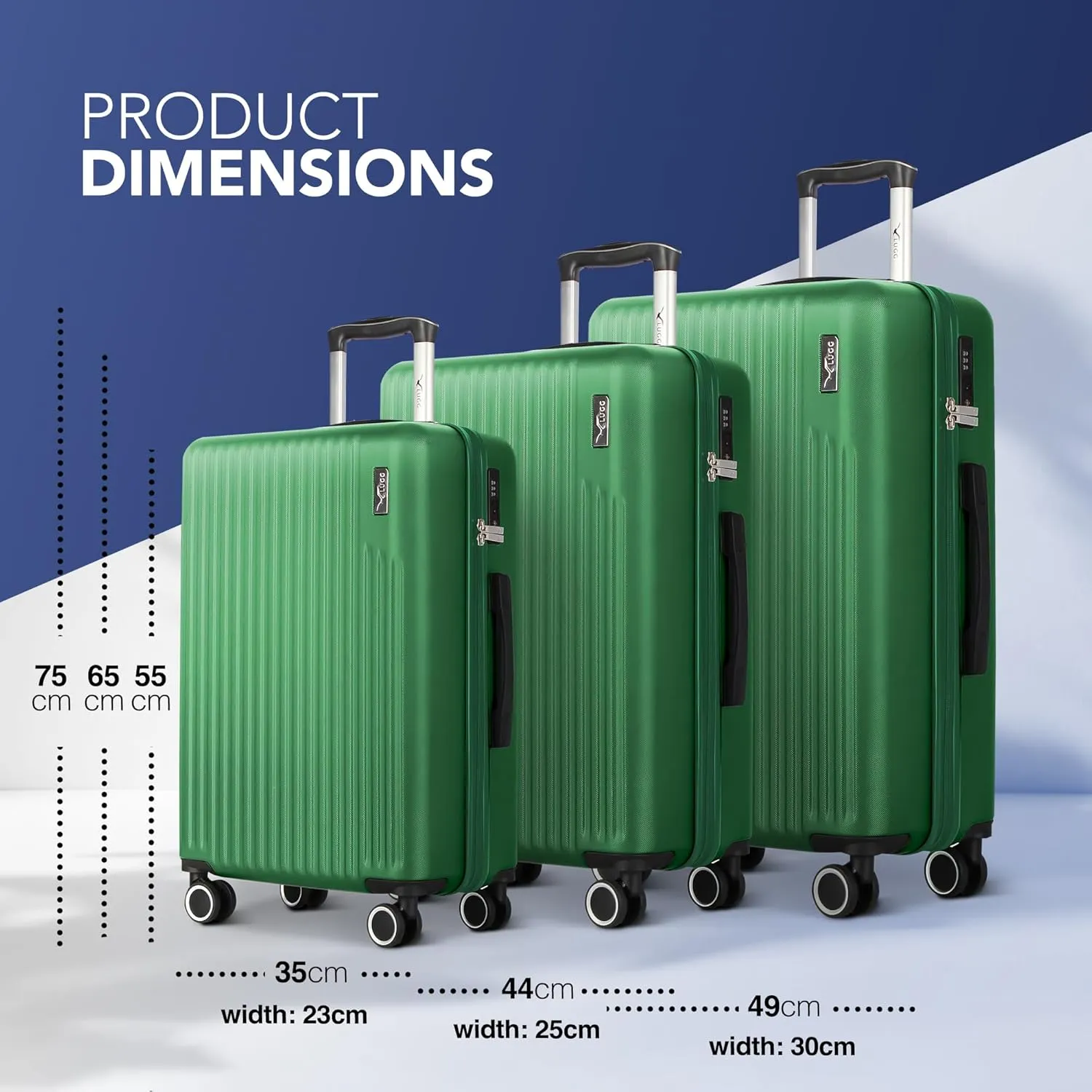 Vacay 3pc Suitcase Set in Forest