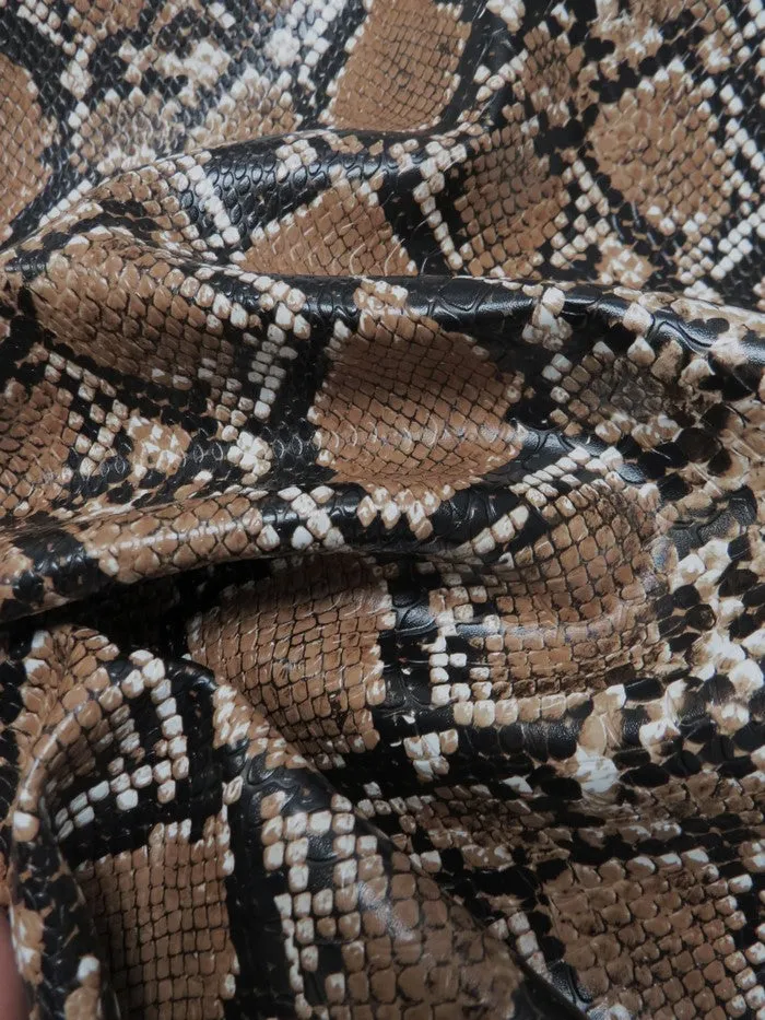 Valley Brown / Calico Python Snake Vinyl Fabric