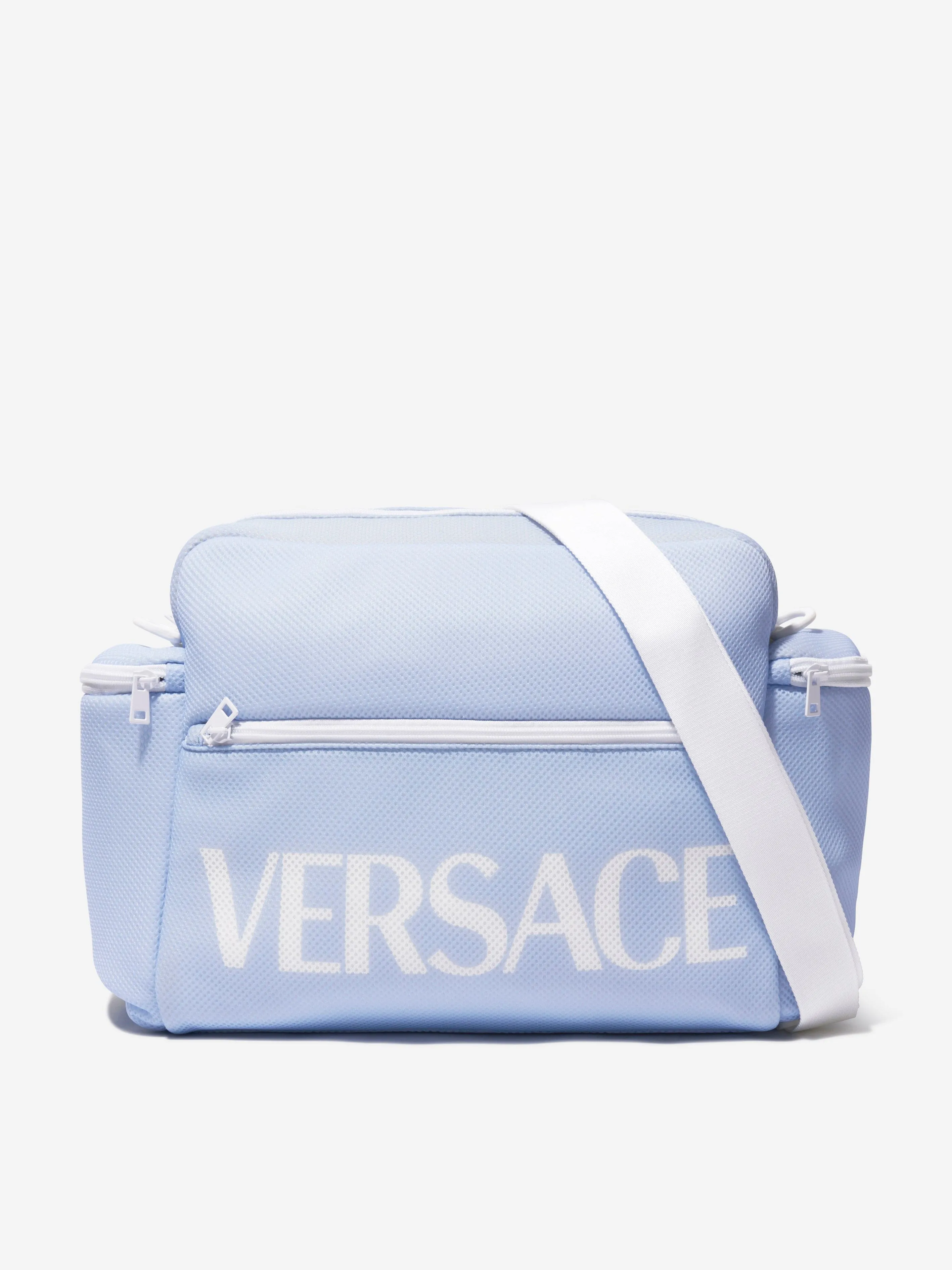 Versace Baby Boys Logo Changing Bag in Blue