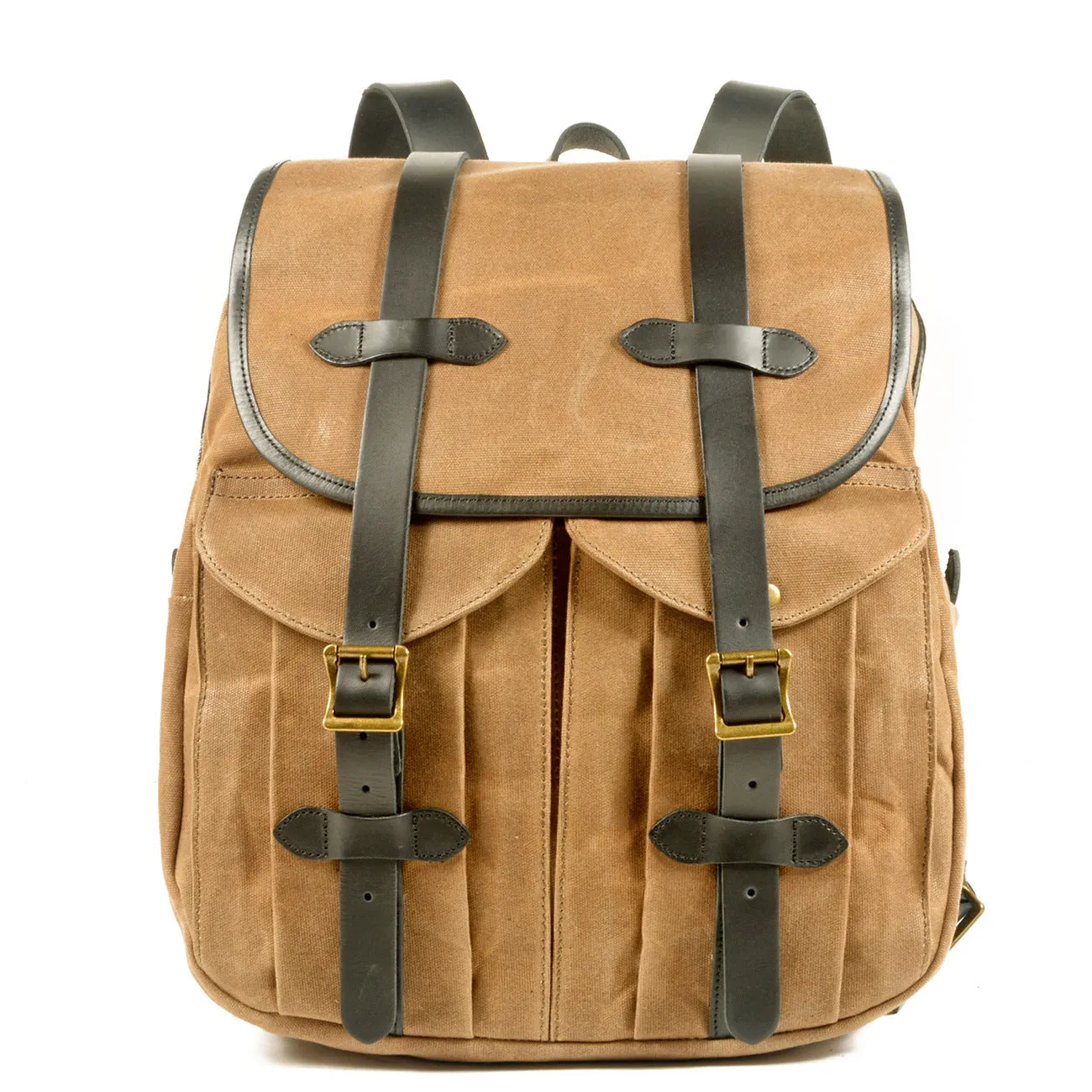 Vintage Leisure Leather Canvas Outdoor Mountain-climbing Backpack 5023