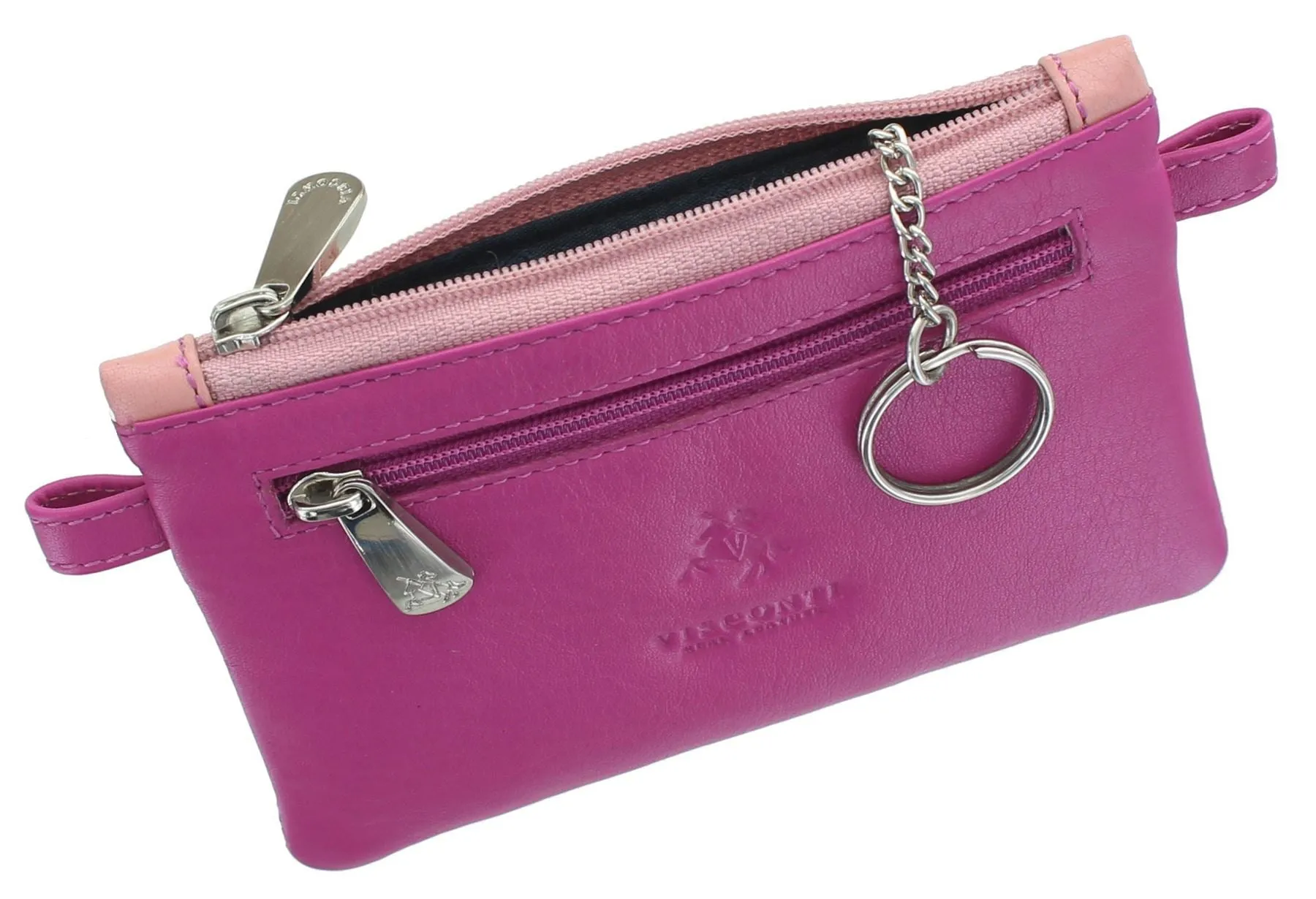 Visconti Leather Zip Top Cora Coin Purse with Keyring CP2a