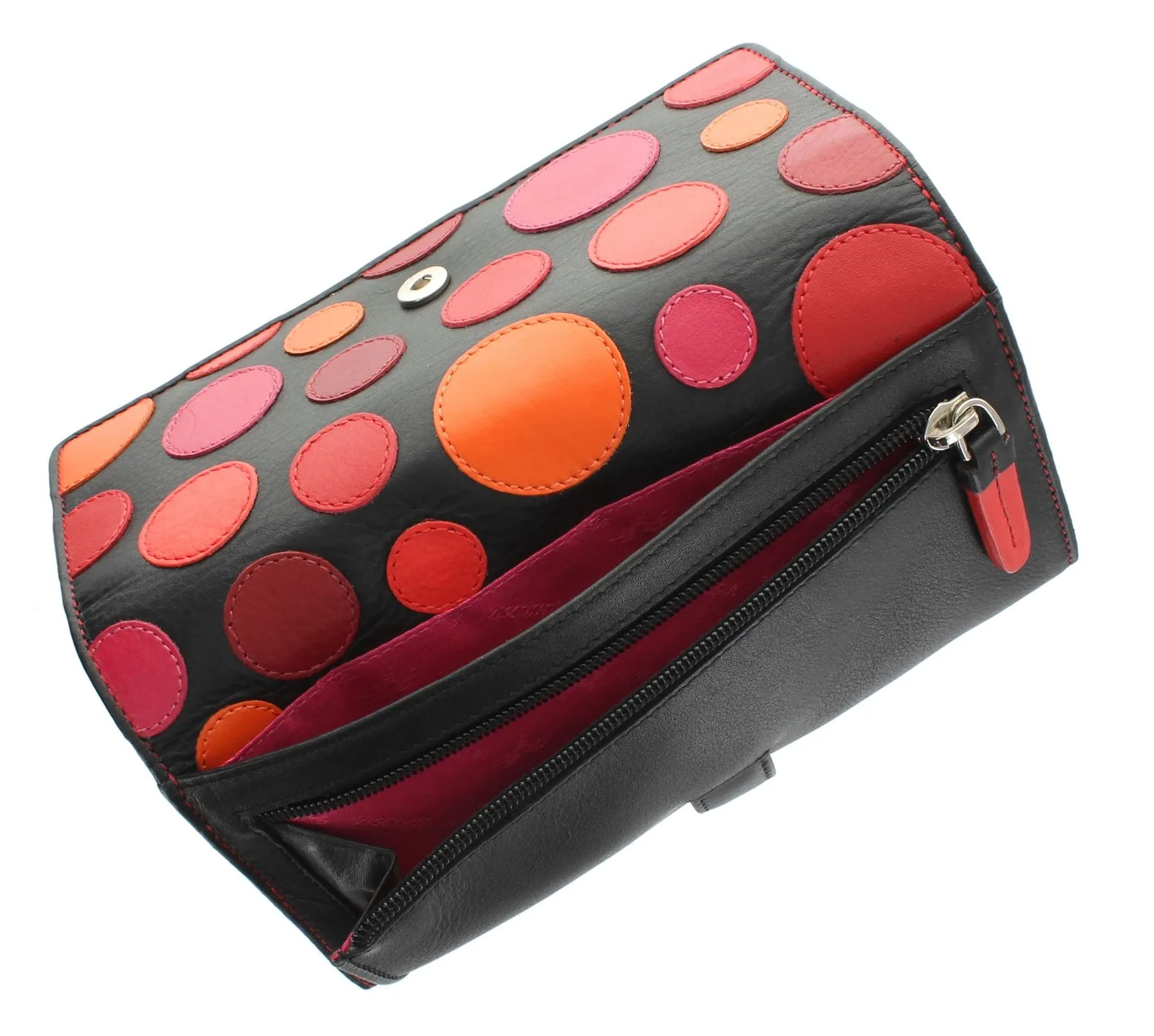 Visconti Polka Collection NEPTUNE Ladies Leather Purse With Tab Closure P2 RFID blocking