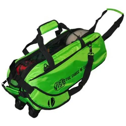 Vise 3 Ball Clear Top Tote Roller Green Bowling Bag