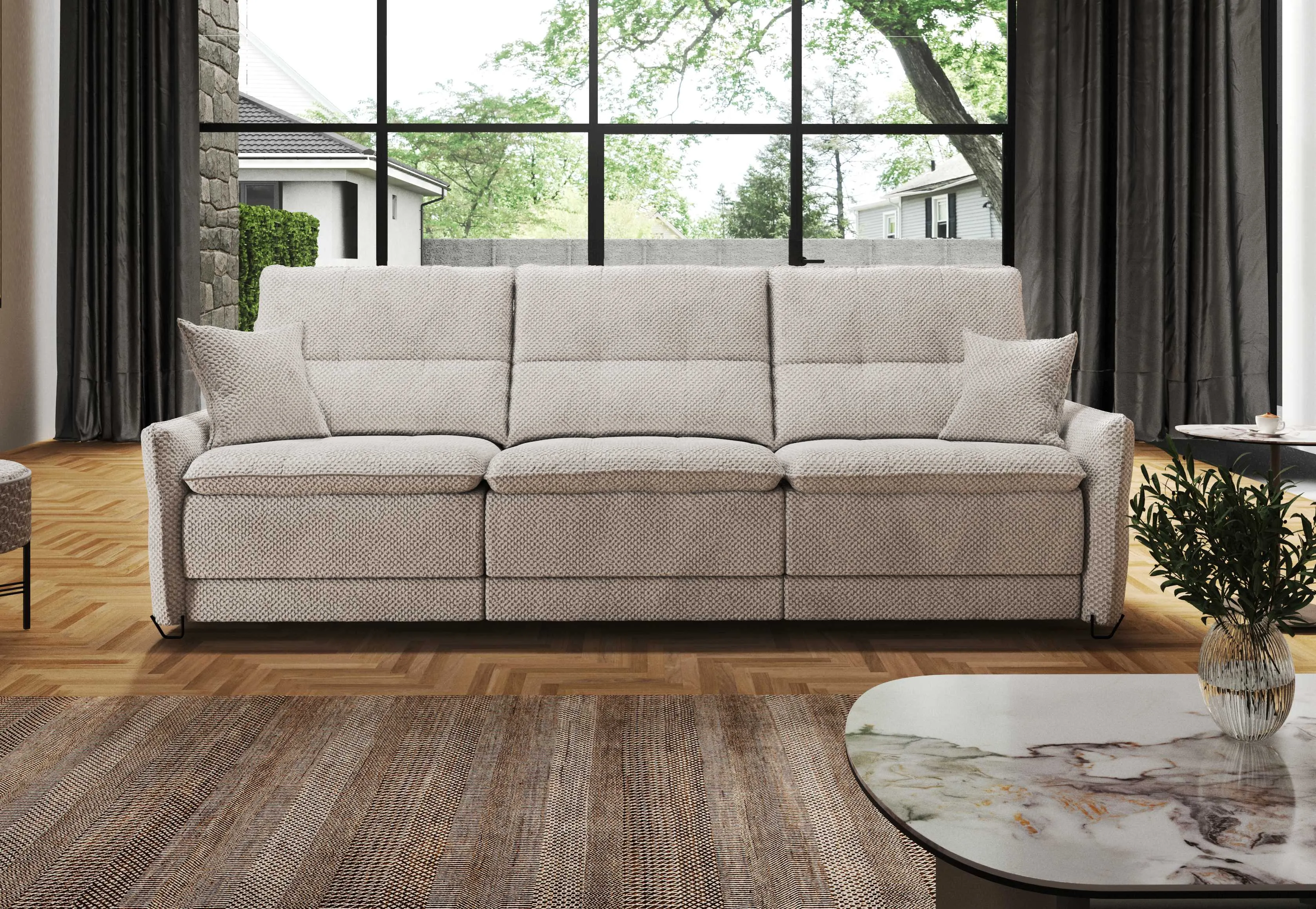 VIVIANA SOFA WITH 3 POWER RECLINERS