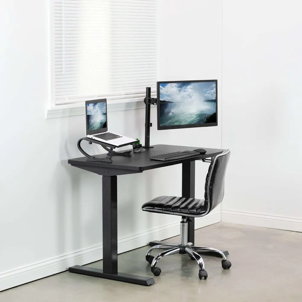 VIVO 43" x 24" Manual Cranked Height-Adjustable Desk, DESK-MB43TB/MW43TW