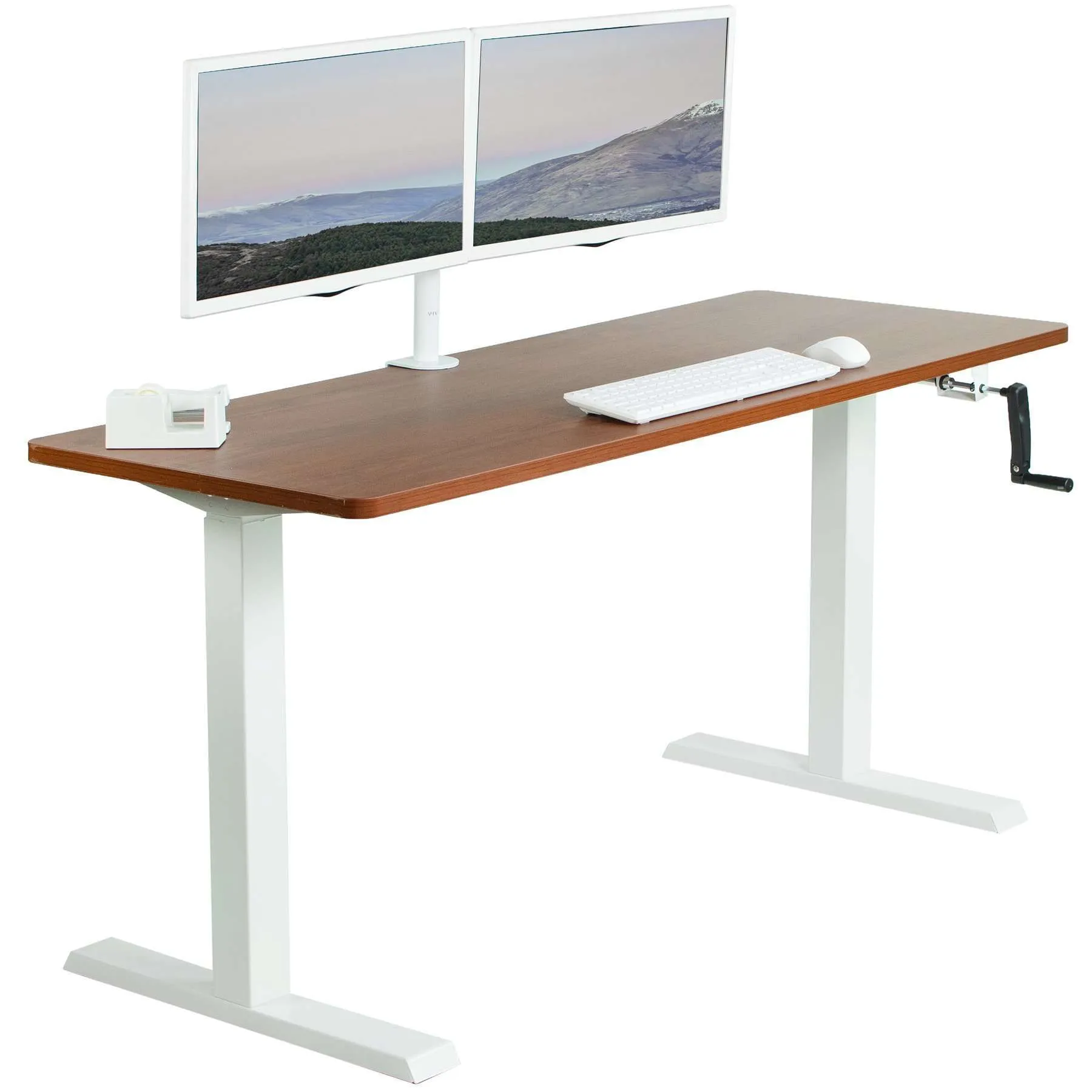 VIVO 60"x24" Manual Height Adjustable Desk, DESK-KIT-MB6B/MB6C/MB6D/MB6E/MB6W/MW6B/MW6C/MW6D/MW6E/MW6W