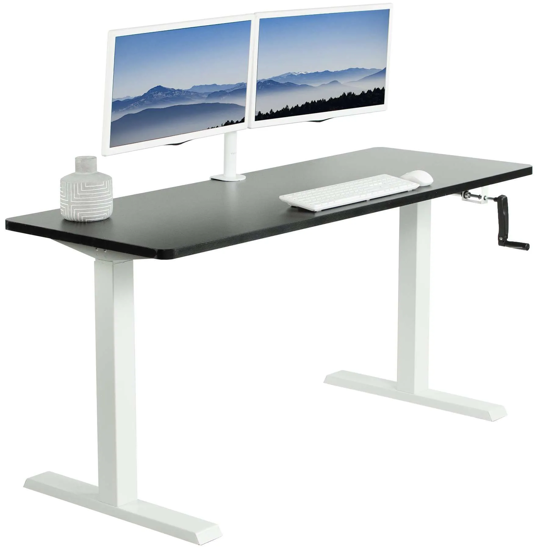 VIVO 60"x24" Manual Height Adjustable Desk, DESK-KIT-MB6B/MB6C/MB6D/MB6E/MB6W/MW6B/MW6C/MW6D/MW6E/MW6W