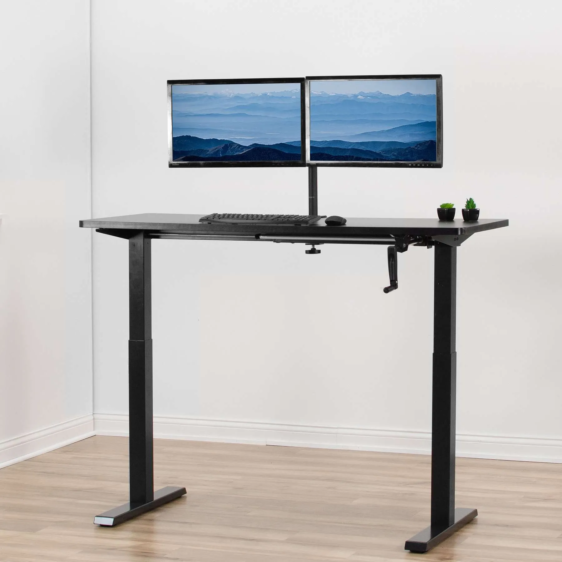 VIVO 60"x24" Manual Height Adjustable Desk, DESK-KIT-MB6B/MB6C/MB6D/MB6E/MB6W/MW6B/MW6C/MW6D/MW6E/MW6W