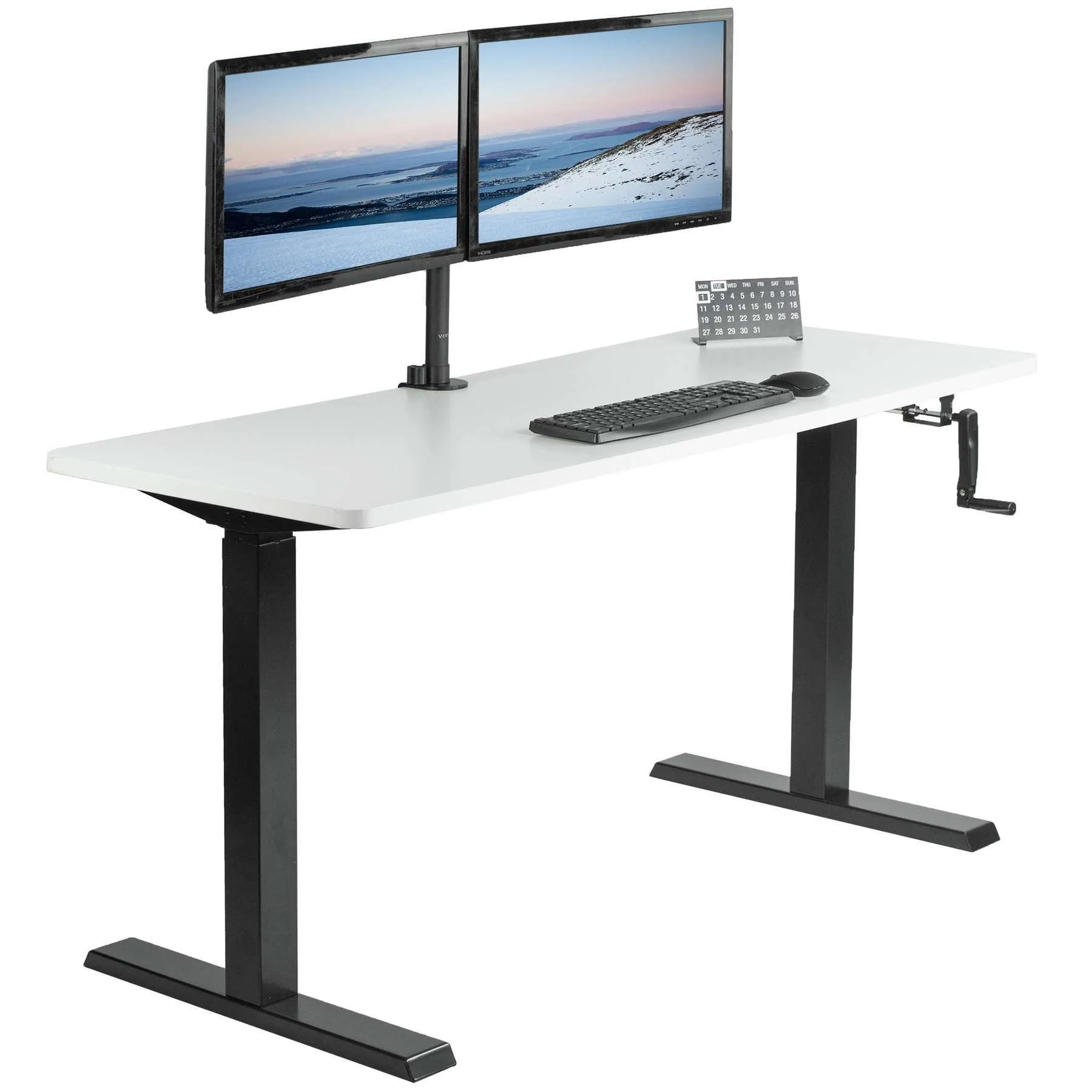 VIVO 60"x24" Manual Height Adjustable Desk, DESK-KIT-MB6B/MB6C/MB6D/MB6E/MB6W/MW6B/MW6C/MW6D/MW6E/MW6W