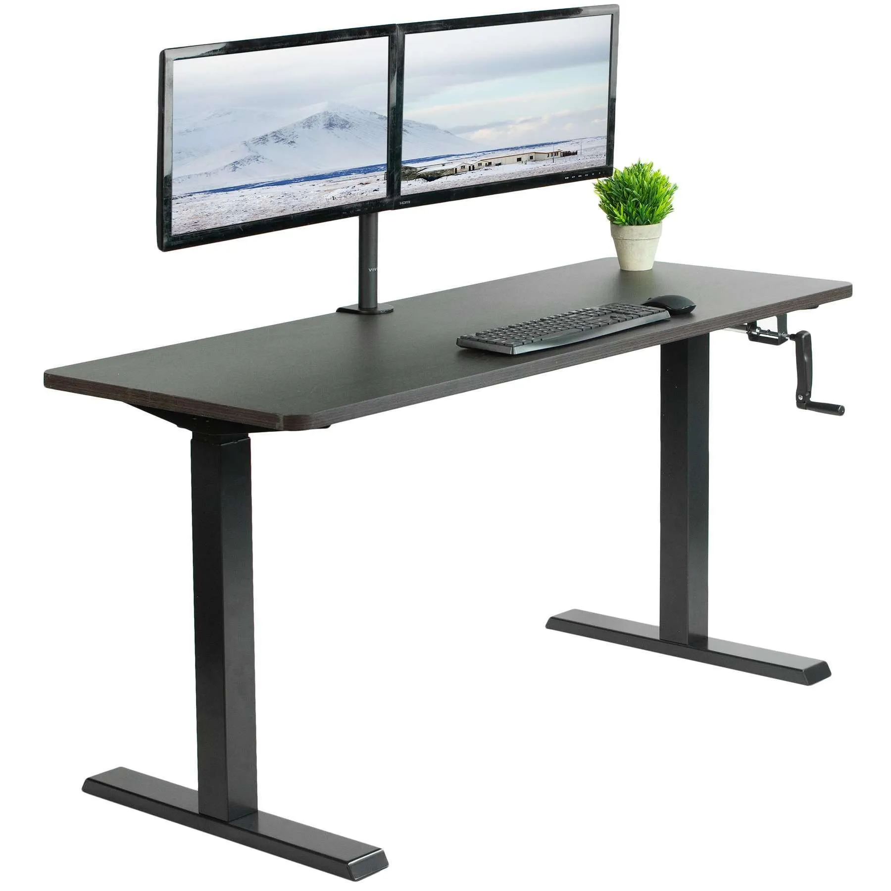 VIVO 60"x24" Manual Height Adjustable Desk, DESK-KIT-MB6B/MB6C/MB6D/MB6E/MB6W/MW6B/MW6C/MW6D/MW6E/MW6W