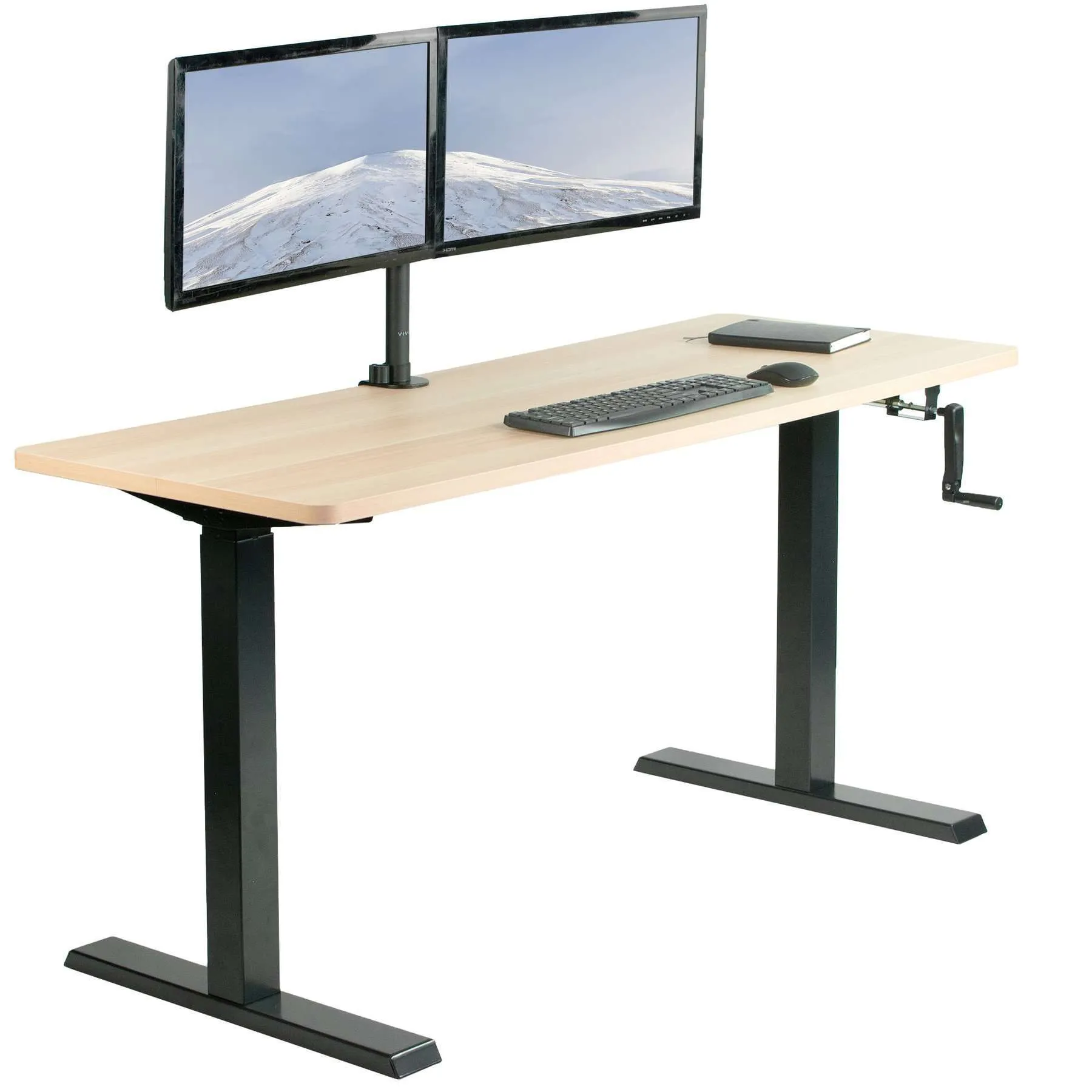 VIVO 60"x24" Manual Height Adjustable Desk, DESK-KIT-MB6B/MB6C/MB6D/MB6E/MB6W/MW6B/MW6C/MW6D/MW6E/MW6W