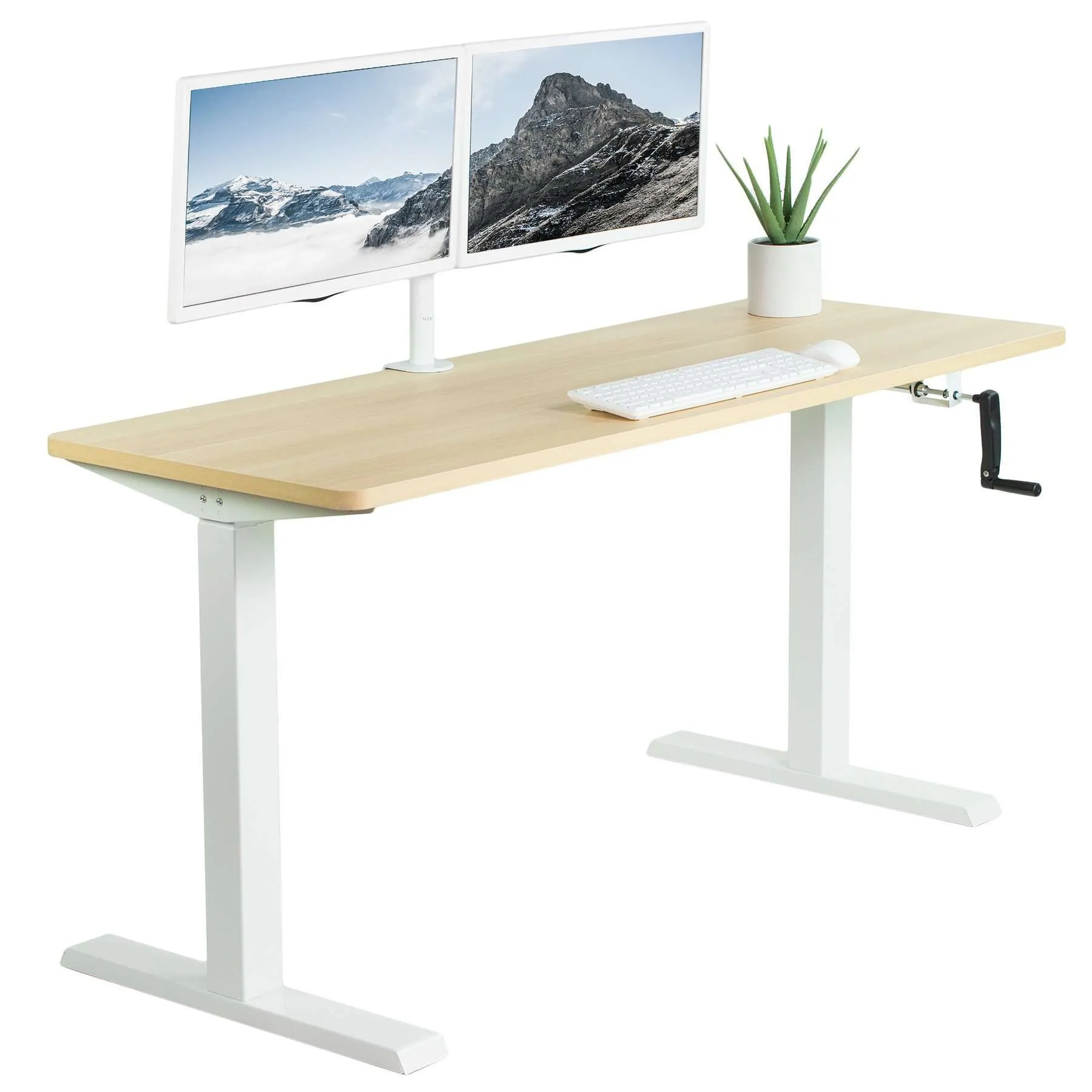 VIVO 60"x24" Manual Height Adjustable Desk, DESK-KIT-MB6B/MB6C/MB6D/MB6E/MB6W/MW6B/MW6C/MW6D/MW6E/MW6W