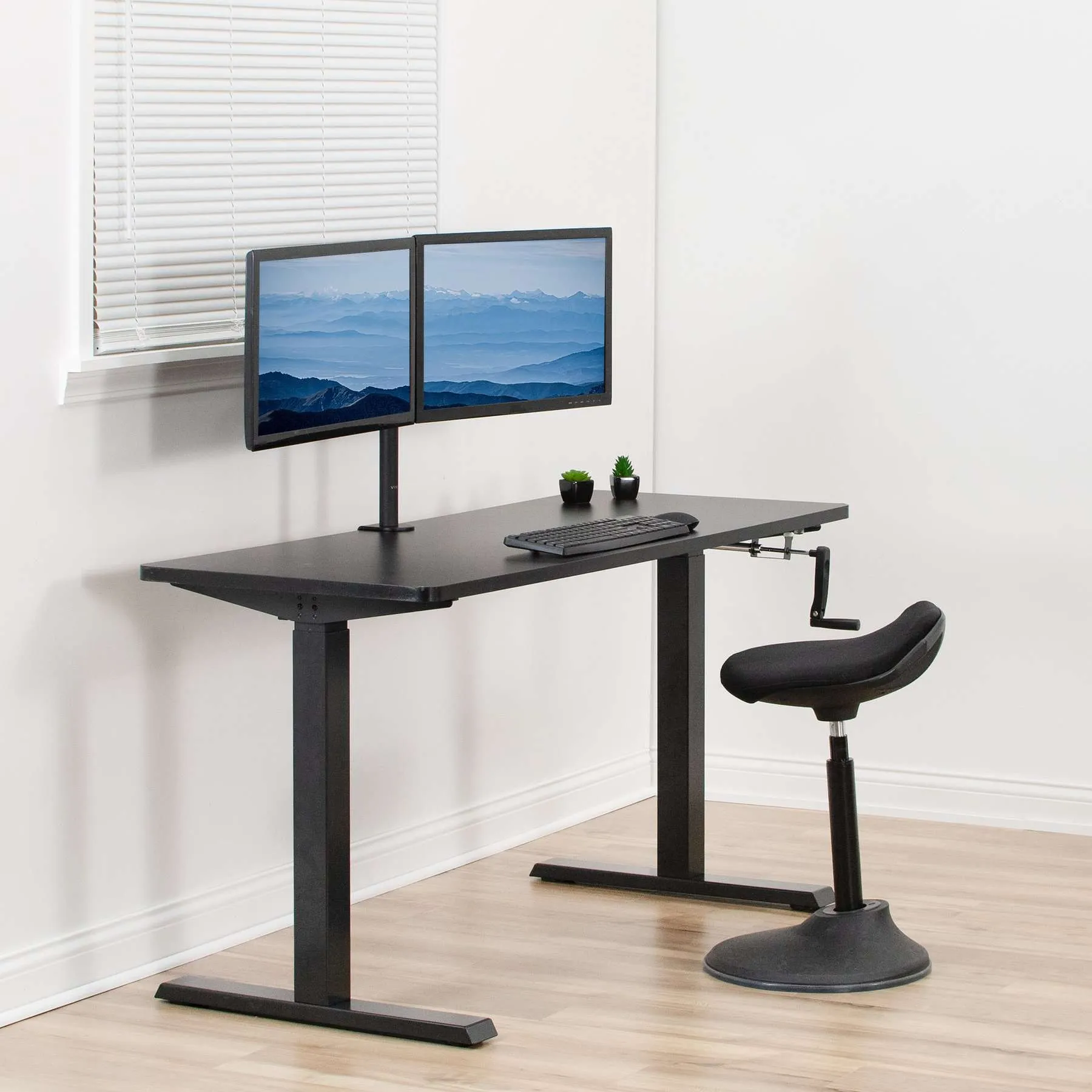 VIVO 60"x24" Manual Height Adjustable Desk, DESK-KIT-MB6B/MB6C/MB6D/MB6E/MB6W/MW6B/MW6C/MW6D/MW6E/MW6W