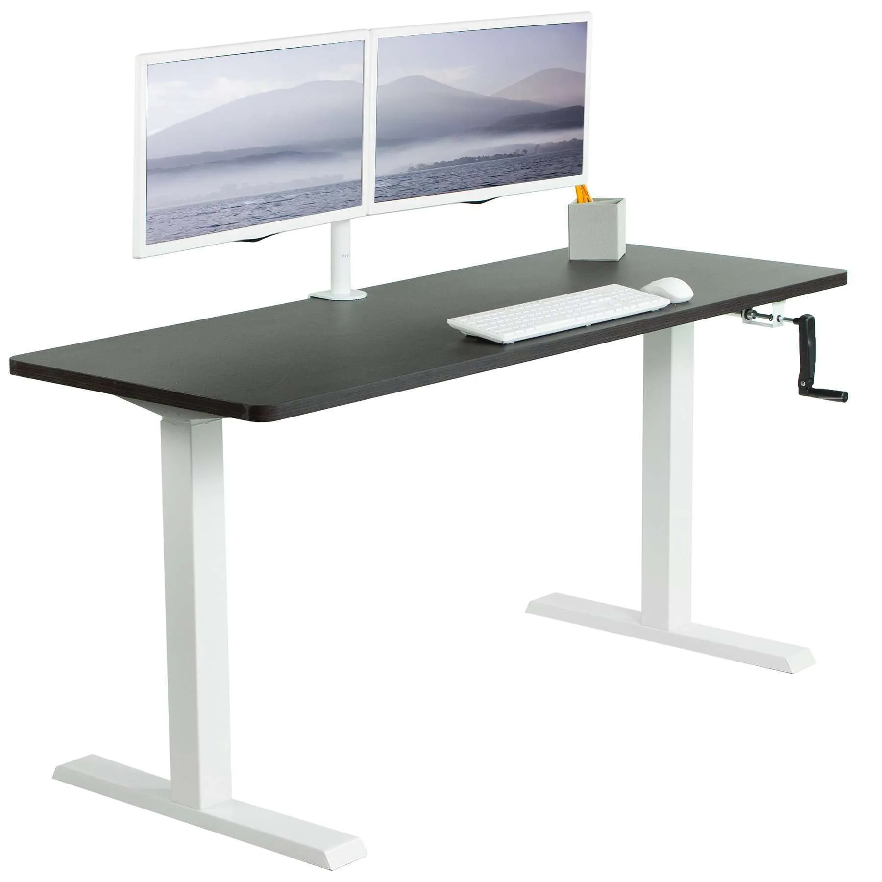 VIVO 60"x24" Manual Height Adjustable Desk, DESK-KIT-MB6B/MB6C/MB6D/MB6E/MB6W/MW6B/MW6C/MW6D/MW6E/MW6W