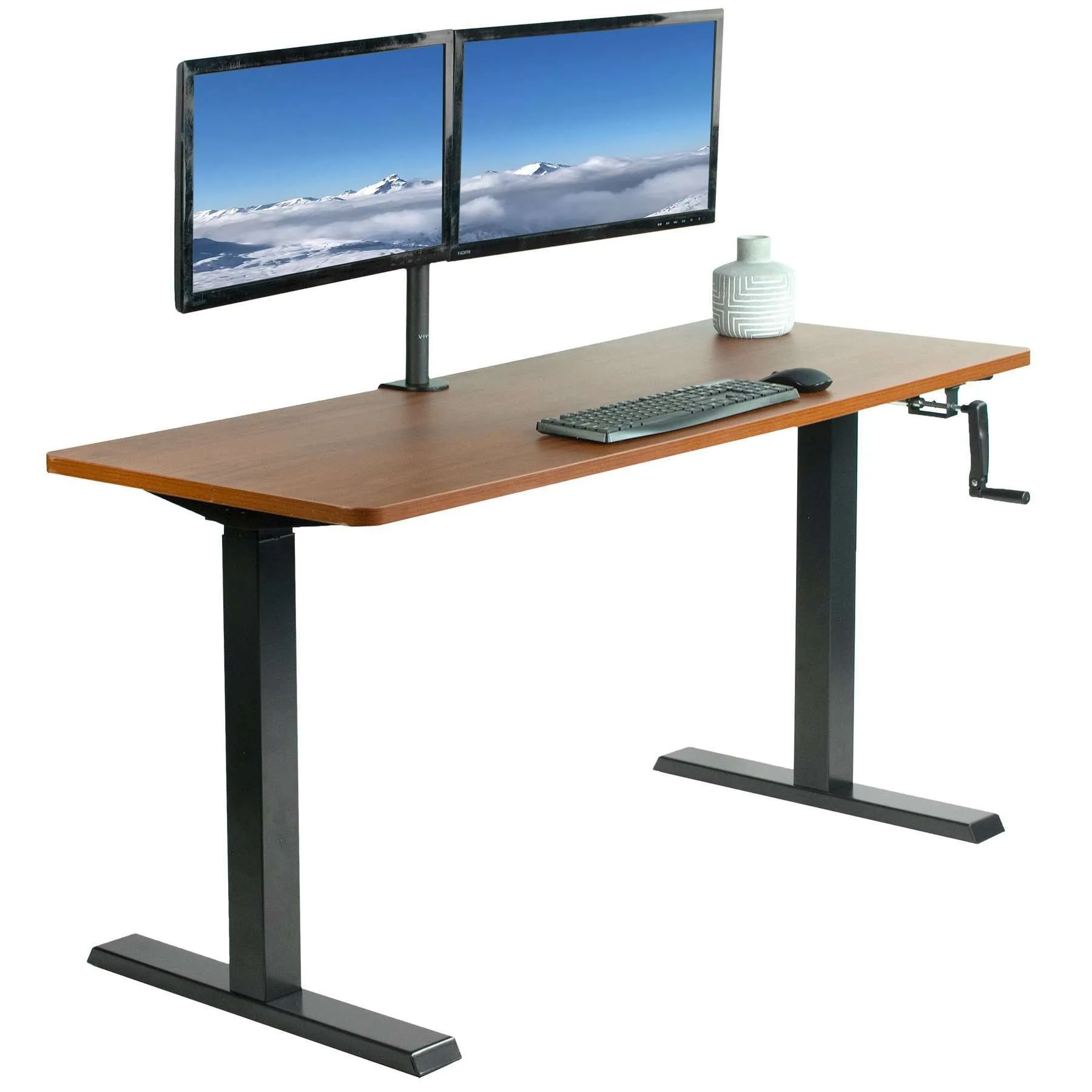 VIVO 60"x24" Manual Height Adjustable Desk, DESK-KIT-MB6B/MB6C/MB6D/MB6E/MB6W/MW6B/MW6C/MW6D/MW6E/MW6W