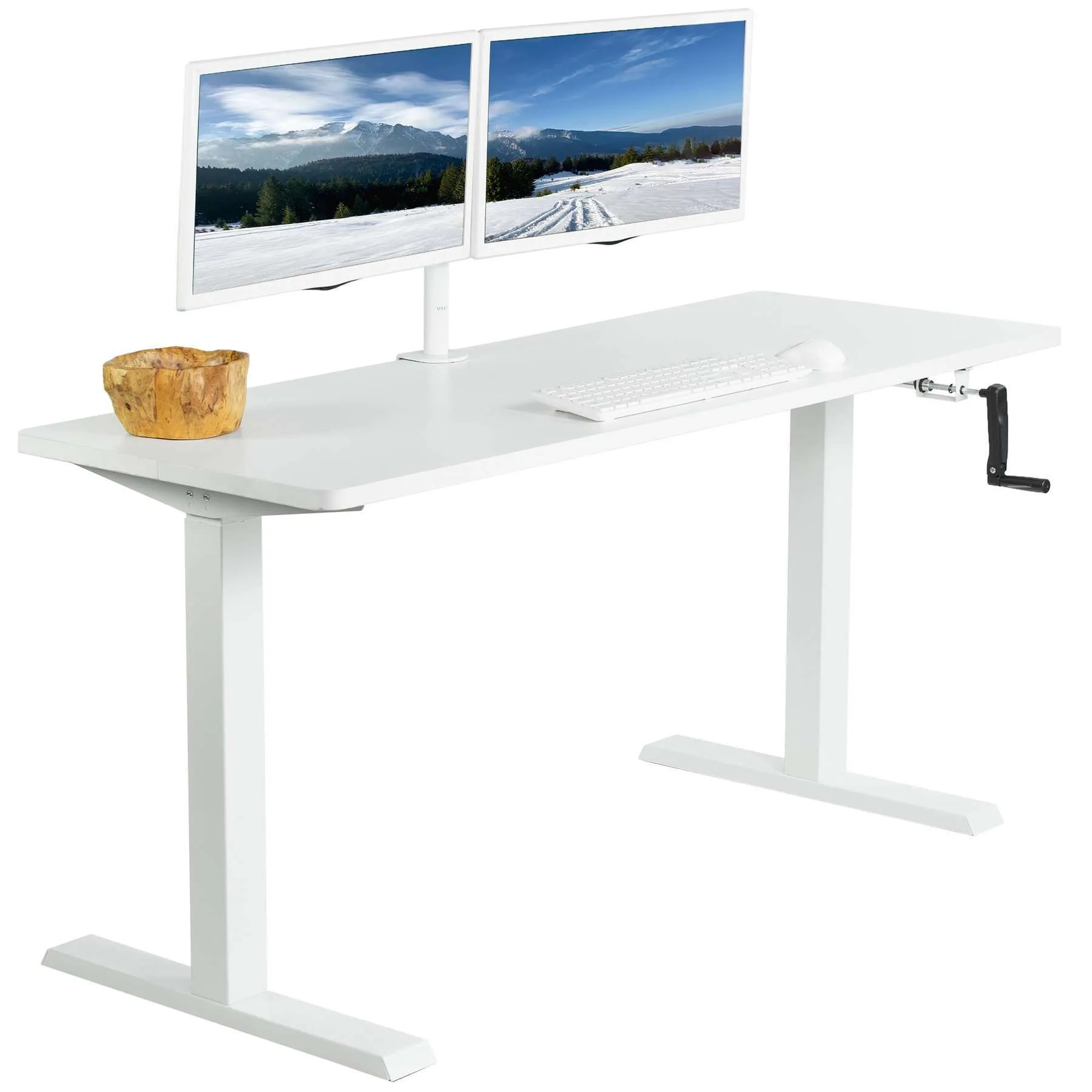 VIVO 60"x24" Manual Height Adjustable Desk, DESK-KIT-MB6B/MB6C/MB6D/MB6E/MB6W/MW6B/MW6C/MW6D/MW6E/MW6W