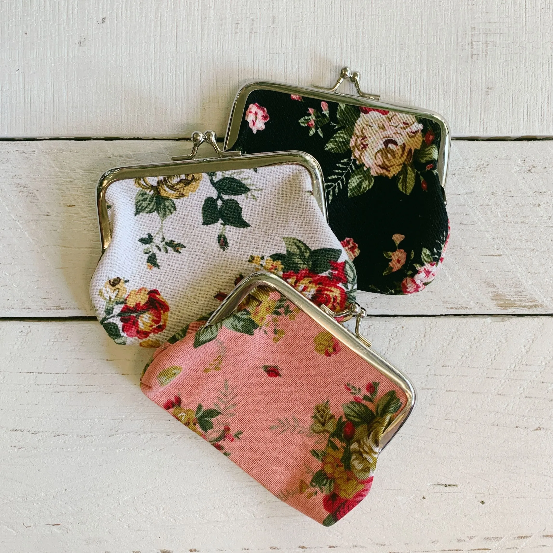 White Floral Coin Purse | Cute Small Trinkets Storage