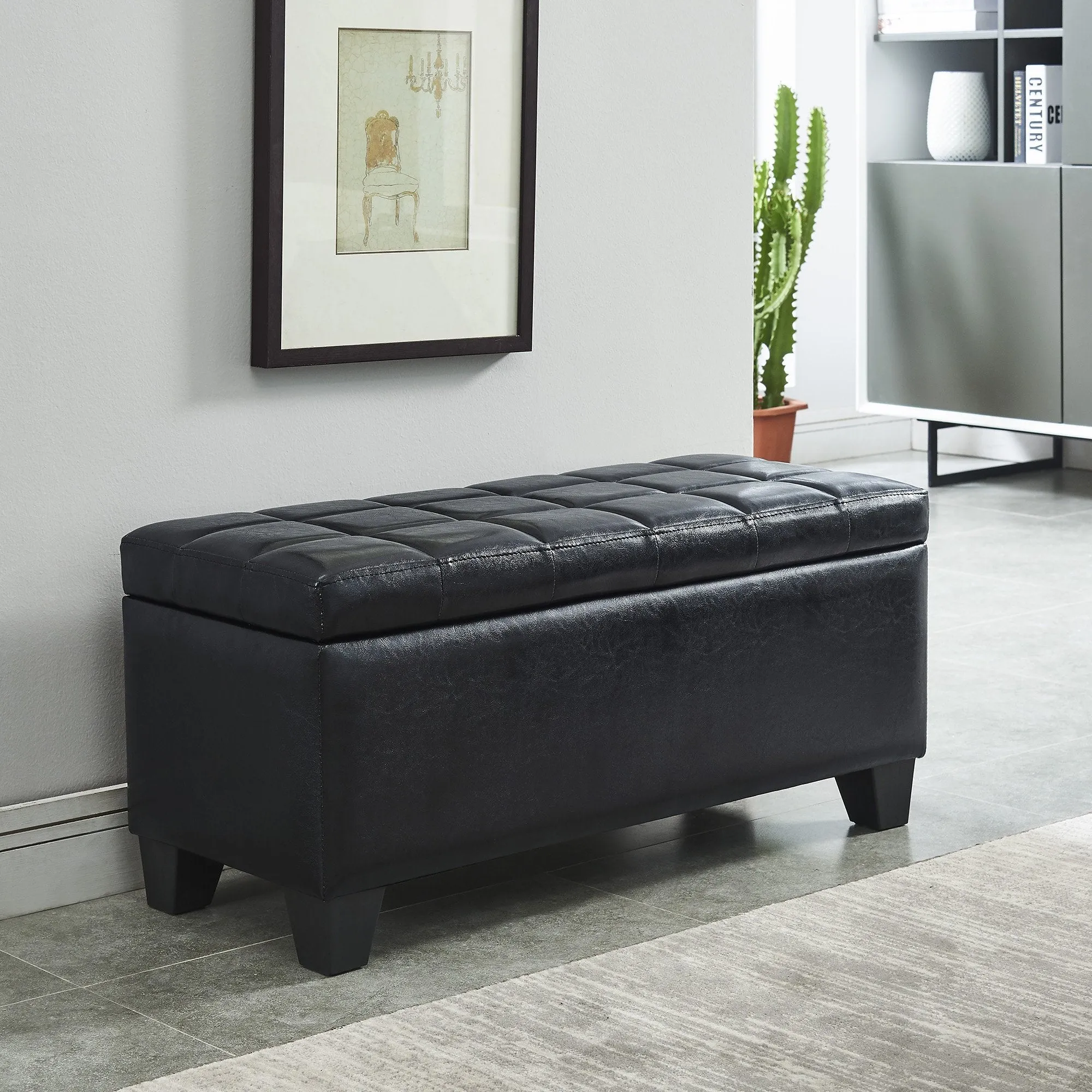 Winston-Storage Ottoman-Black