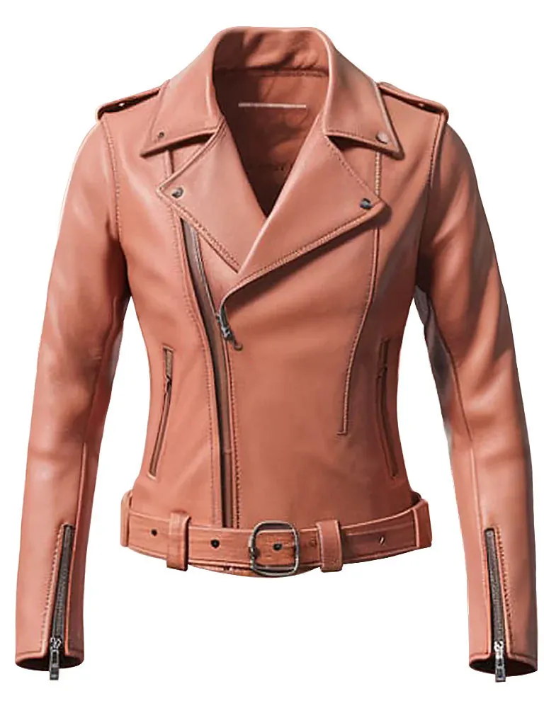 Women's Faux Leather Moto Biker Jacket