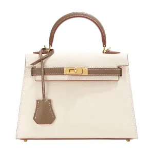 Womens Mini Padlock  Epsom Leather Gold Hardware