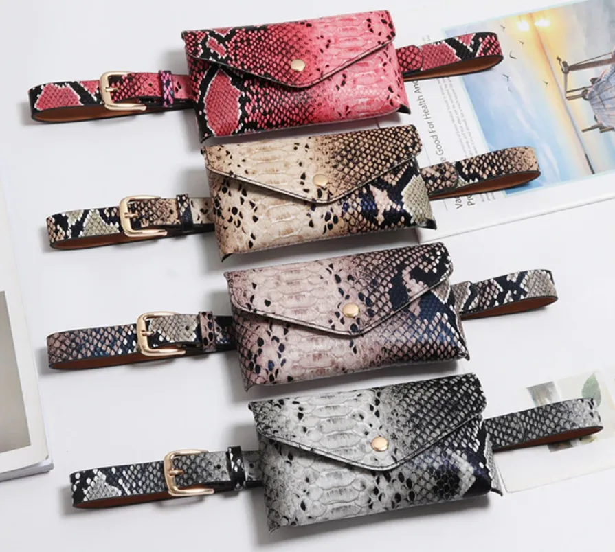 Women's Vintage Snake Skin Waist Bag | PU Leather Phone Pouch Bag