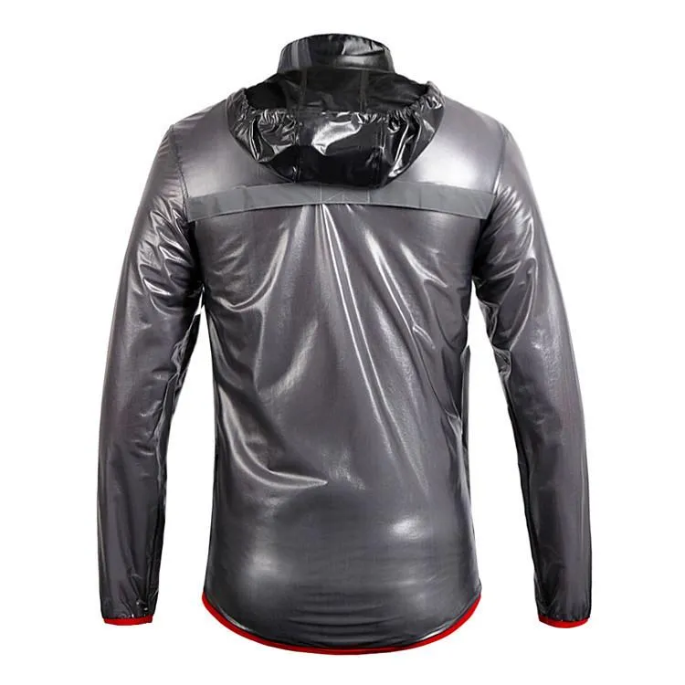 WOSAWE Waterproof Windproof Black Cycling Raincoat