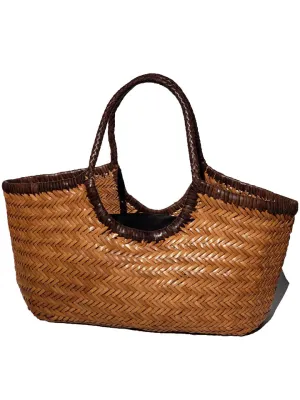 Woven Leather Nantucket Tote Bag