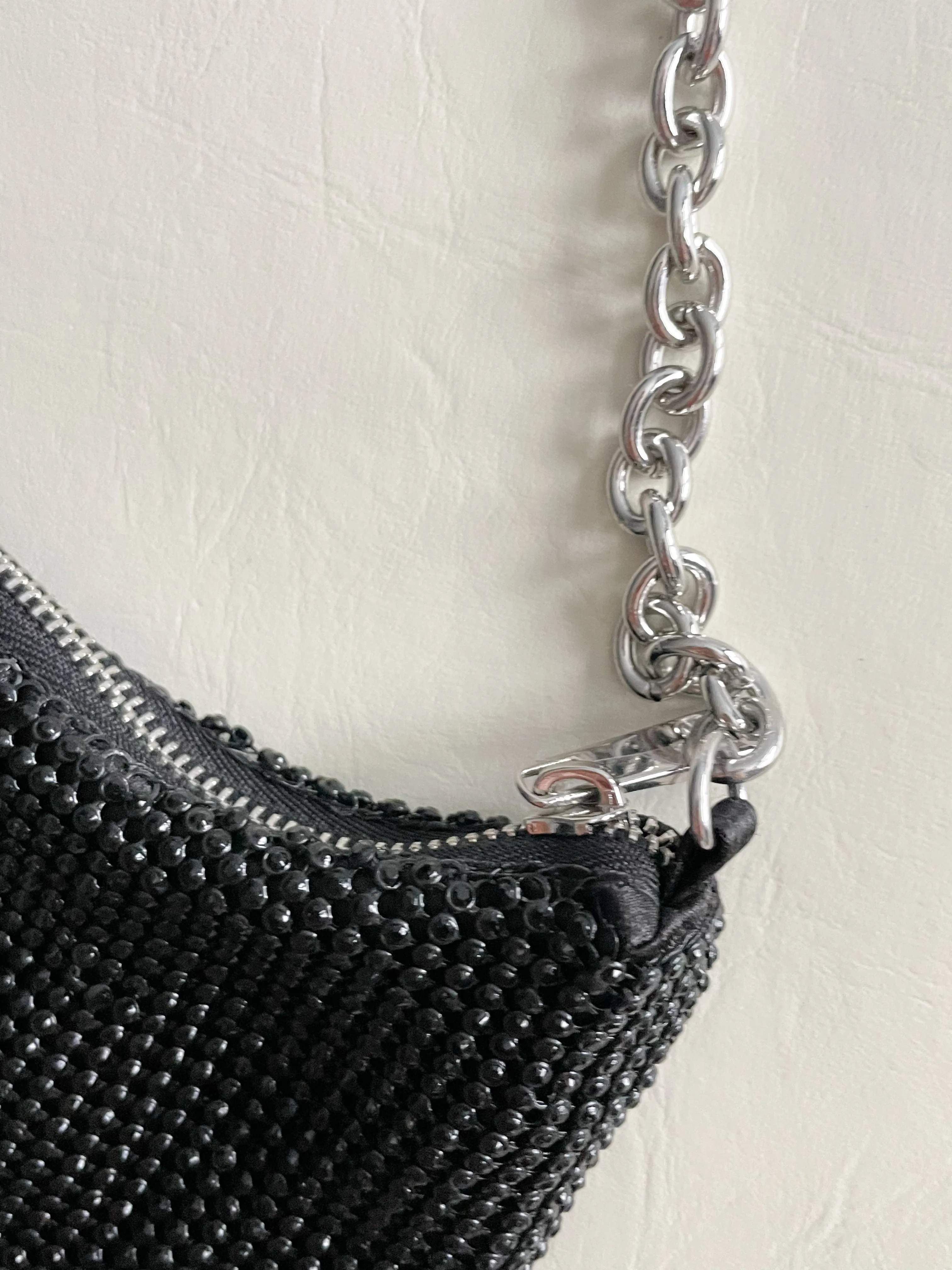 Zara Black Chainmail Chain Strap Purse