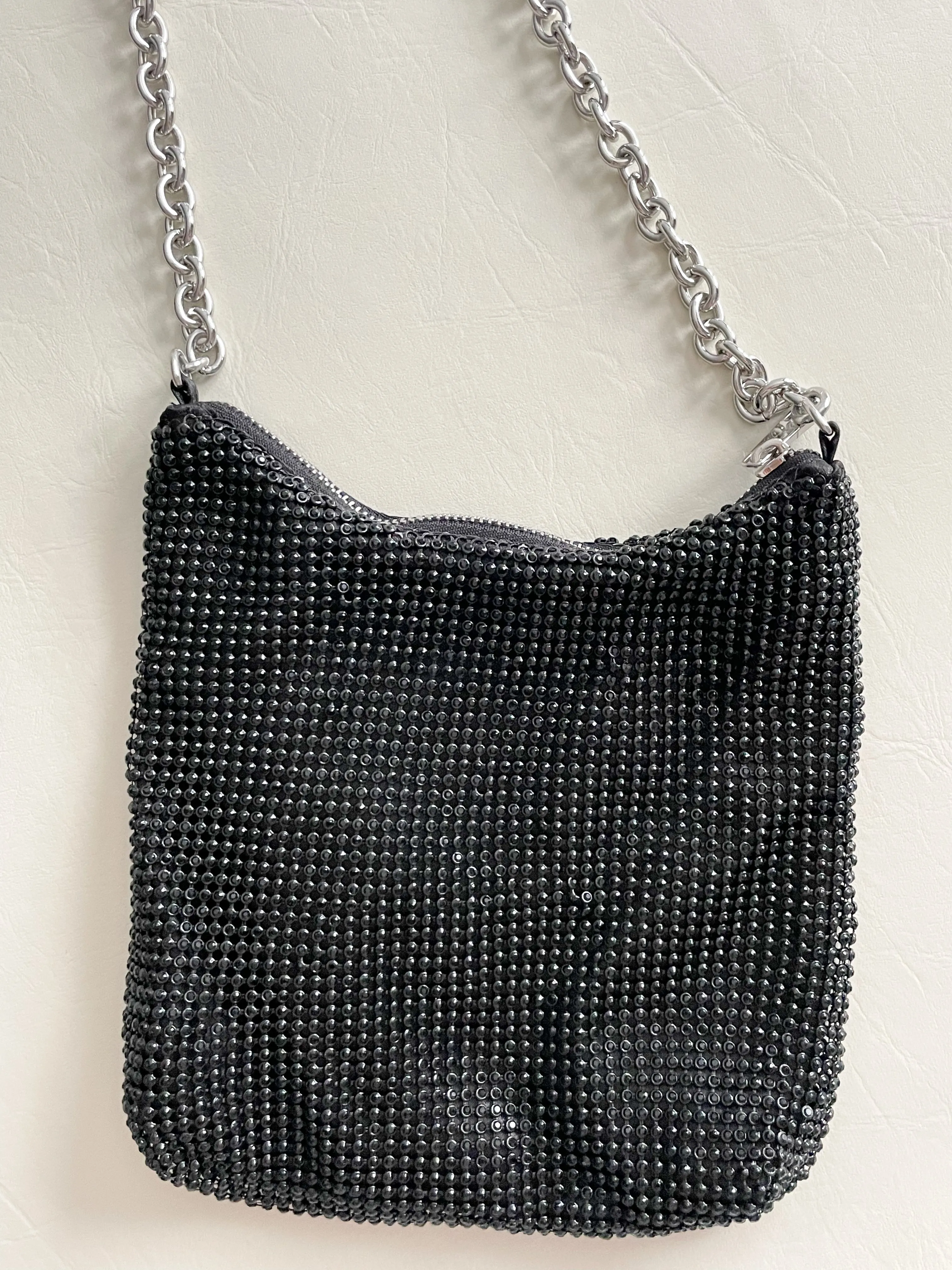 Zara Black Chainmail Chain Strap Purse