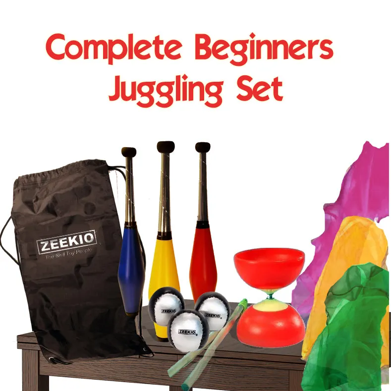 Zeekio Complete Junior Juggling Gift Set - Clubs, Balls, Scarves , diabolo