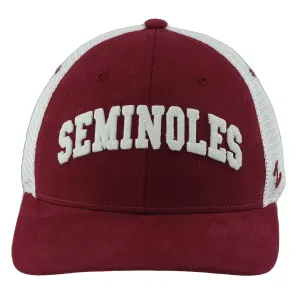 Zephyr Seminoles Brushed Cotton Adjustable Trucker Cap - Garnet/Ivory